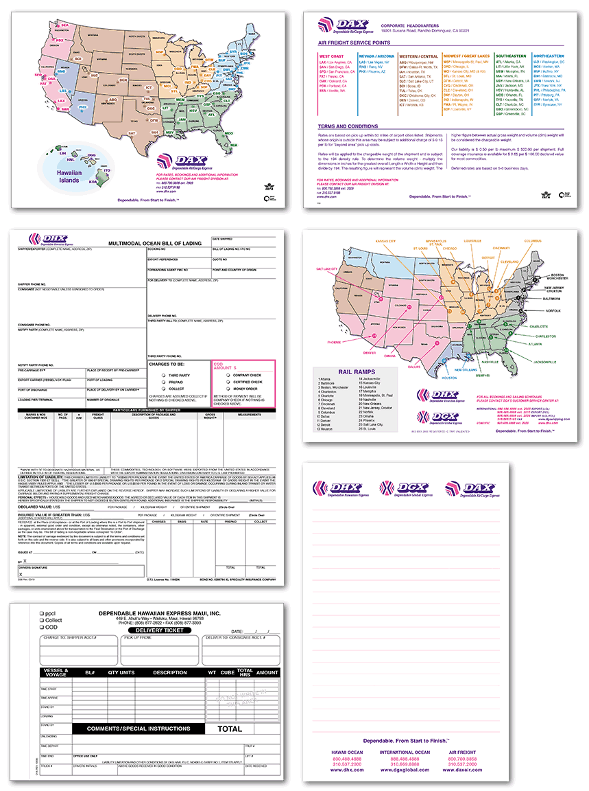 DHX business forms and maps
