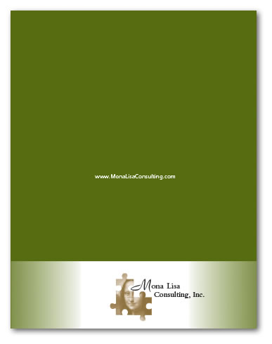 Mona Lisa presentation folder back view